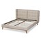 Baxton Studio Gretchen Beige Upholstered and Walnut Wood Queen Size Platform Bed 164-10660 - alternate 6